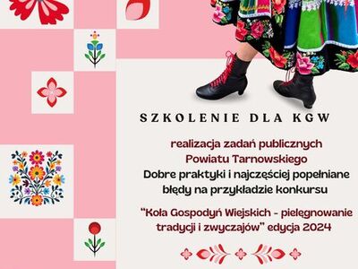 Plakat wydarzenia z kobietą w tradycyjnym stroju, otoczoną kolorowymi wzorami i informacjami o wydarzeniu.