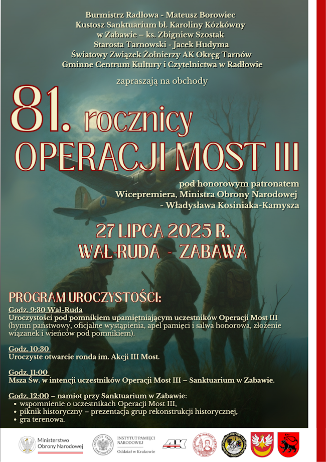 Plakat przedstawiające program uroczystości